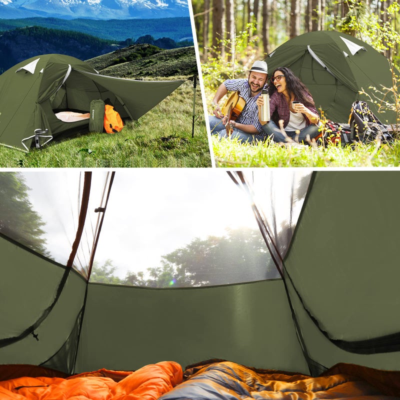 Bessport Camping Tent 2 Person Tent Waterproof Two Doors Backpacking Tent Easy Setup Lightweight for Outdoor, Hiking Mountaineering Travel - Image 5